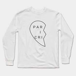 Partnerlook Heart Crime Funny Cute Split Together Best Friends Gift Partners Couple Long Sleeve T-Shirt